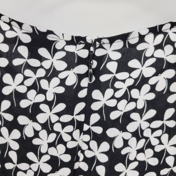 NWT Who What Wear Tossed Cloverbud Black and White Print 3/4 Sleeve Romper 4X - Picture 8 of 13
